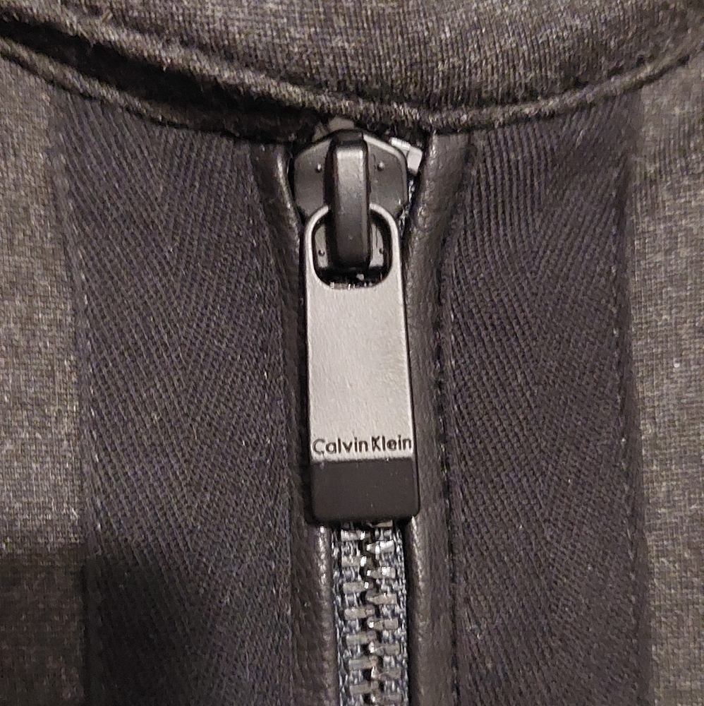 Calvin Klein Men's Black Zip-Up Jacket with Leather Accents & Pockets NWT Sz. XL - Picture 9 of 16